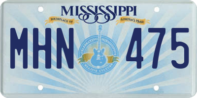 MS license plate MHN475