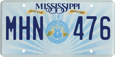 MS license plate MHN476