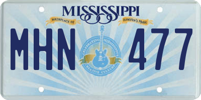 MS license plate MHN477