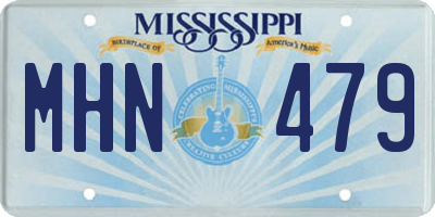 MS license plate MHN479