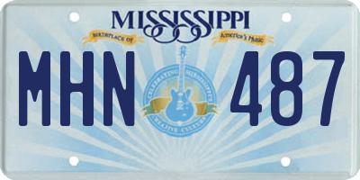 MS license plate MHN487