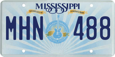 MS license plate MHN488