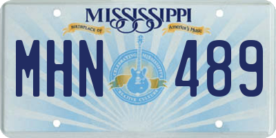 MS license plate MHN489