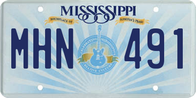 MS license plate MHN491