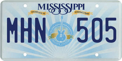 MS license plate MHN505
