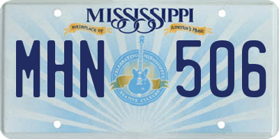 MS license plate MHN506