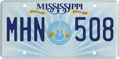 MS license plate MHN508