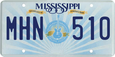 MS license plate MHN510