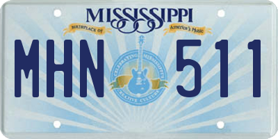 MS license plate MHN511