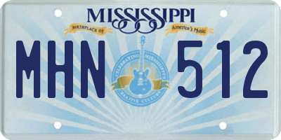 MS license plate MHN512