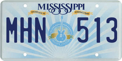 MS license plate MHN513