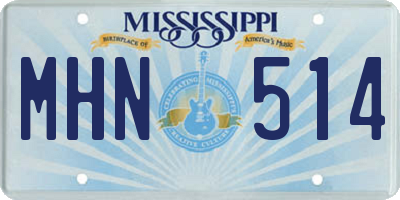 MS license plate MHN514