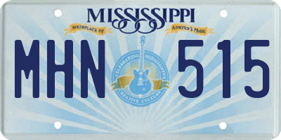 MS license plate MHN515