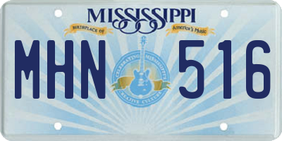 MS license plate MHN516