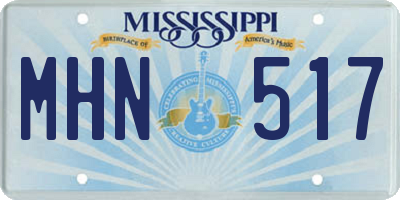 MS license plate MHN517