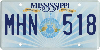 MS license plate MHN518