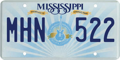 MS license plate MHN522