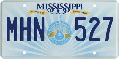 MS license plate MHN527