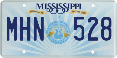 MS license plate MHN528
