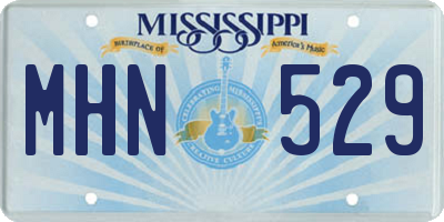 MS license plate MHN529