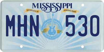 MS license plate MHN530