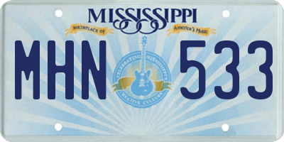 MS license plate MHN533