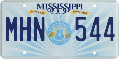 MS license plate MHN544