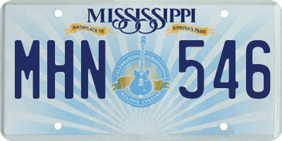 MS license plate MHN546