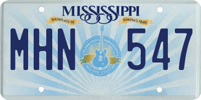 MS license plate MHN547