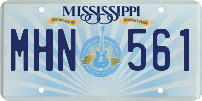 MS license plate MHN561