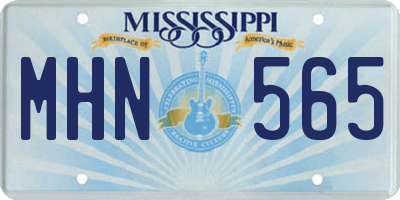 MS license plate MHN565