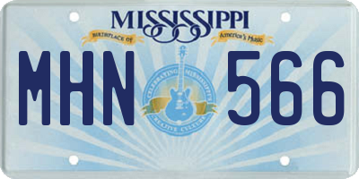 MS license plate MHN566
