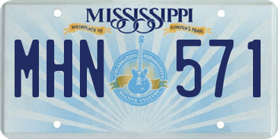 MS license plate MHN571