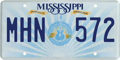 MS license plate MHN572