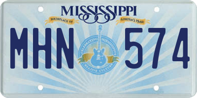MS license plate MHN574