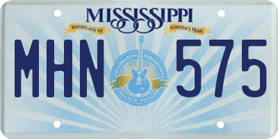 MS license plate MHN575
