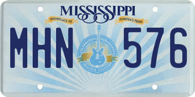 MS license plate MHN576