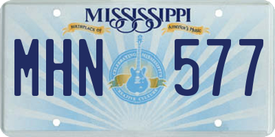 MS license plate MHN577