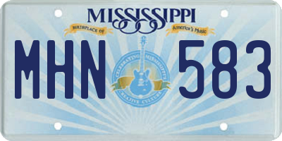 MS license plate MHN583