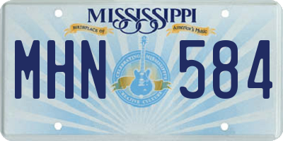 MS license plate MHN584