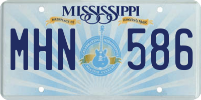 MS license plate MHN586