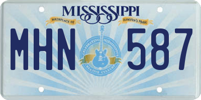 MS license plate MHN587