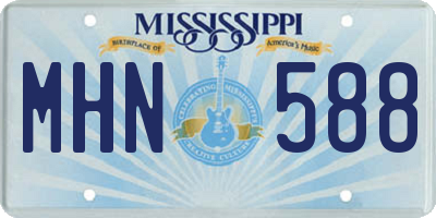MS license plate MHN588
