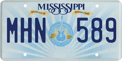 MS license plate MHN589