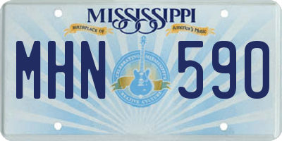 MS license plate MHN590