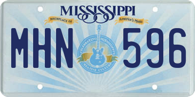 MS license plate MHN596