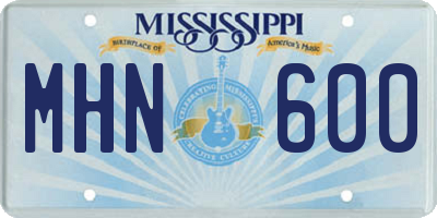 MS license plate MHN600