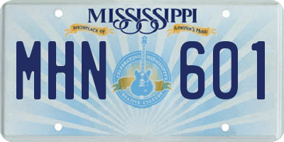 MS license plate MHN601