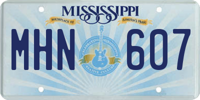 MS license plate MHN607