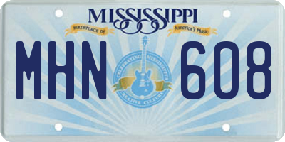 MS license plate MHN608